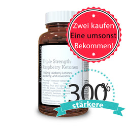 Himbeer-Ketone in dreifacher Stärke (1500 mg x 180 Tabletten) - mit Acai und Resveratrol